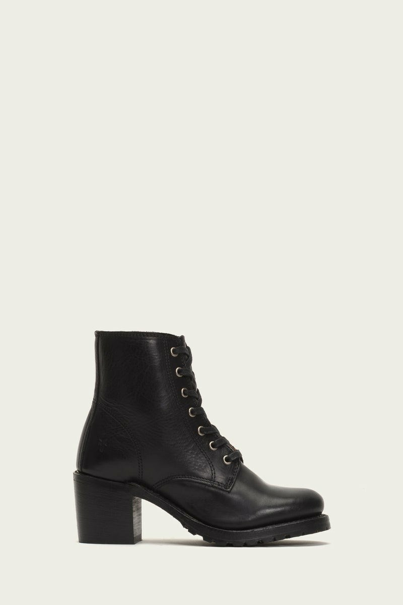 Frye Sabrina 6G Lace Up Women Ankle Boots Black | VTFO63570