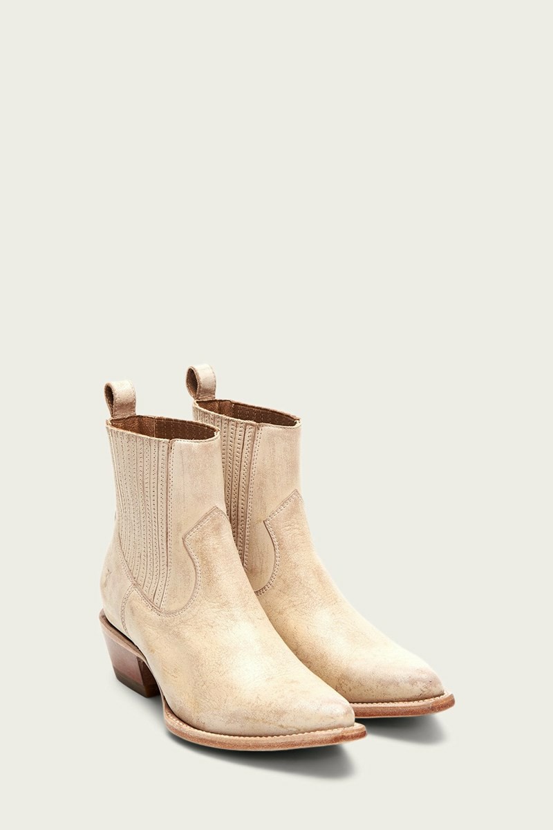 Frye Sacha Chelsea Women Ankle Boots White | FUOX59106