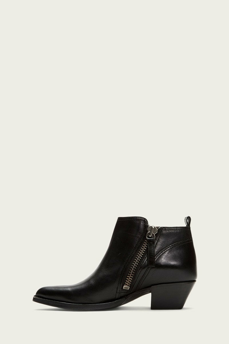 Frye Sacha Moto Short Women Ankle Boots Black | TGIS69315