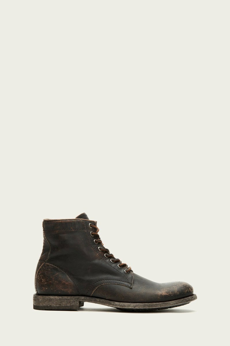 Frye Tyler Men Lace Up Boots Black | BVYE17869