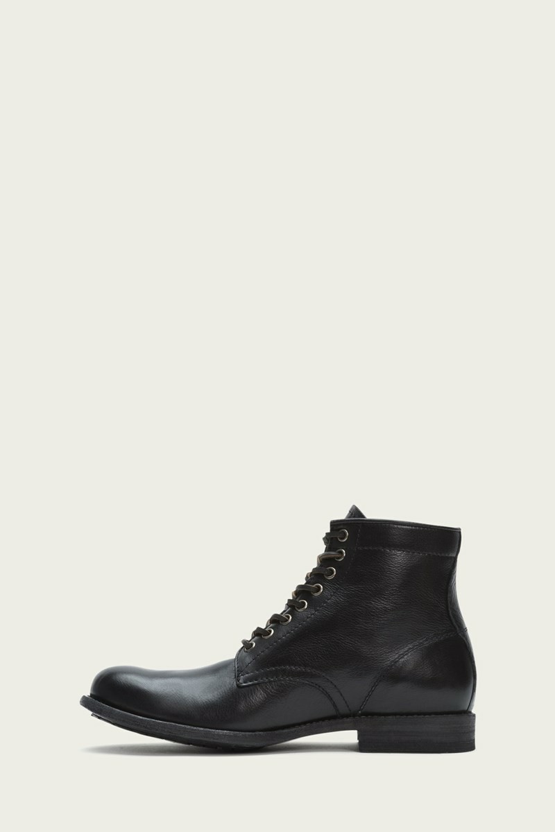 Frye Tyler Men Lace Up Boots Black | ZTOU54286