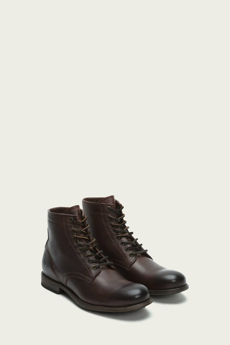 Frye Tyler Men Lace Up Boots Brown | ZXSG91748