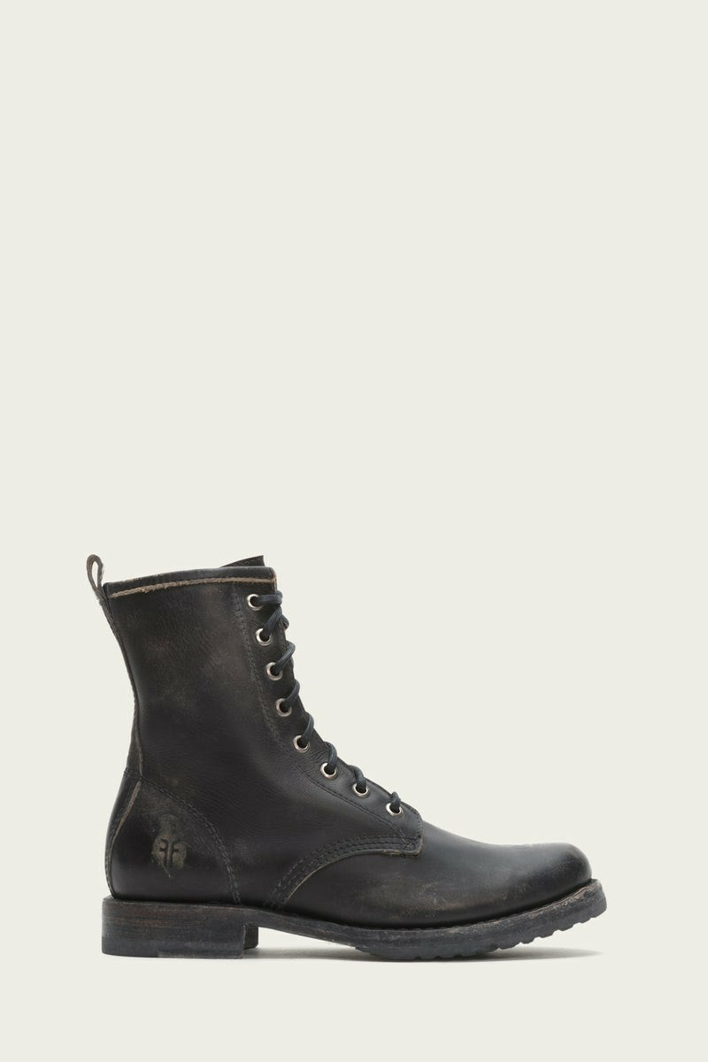 Frye Veronica Combat Women Booties Black | GYSQ10234