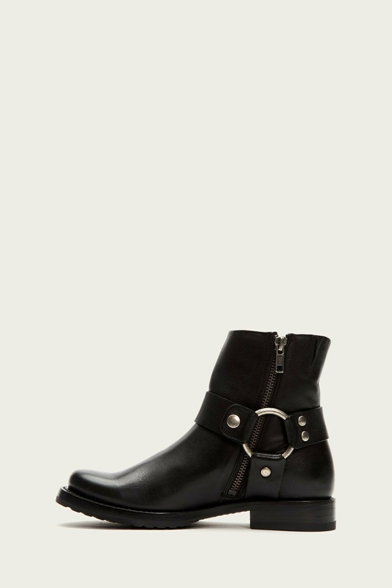 Frye Veronica Harness Short Women Mid Calf Boots Black | LKHS82051