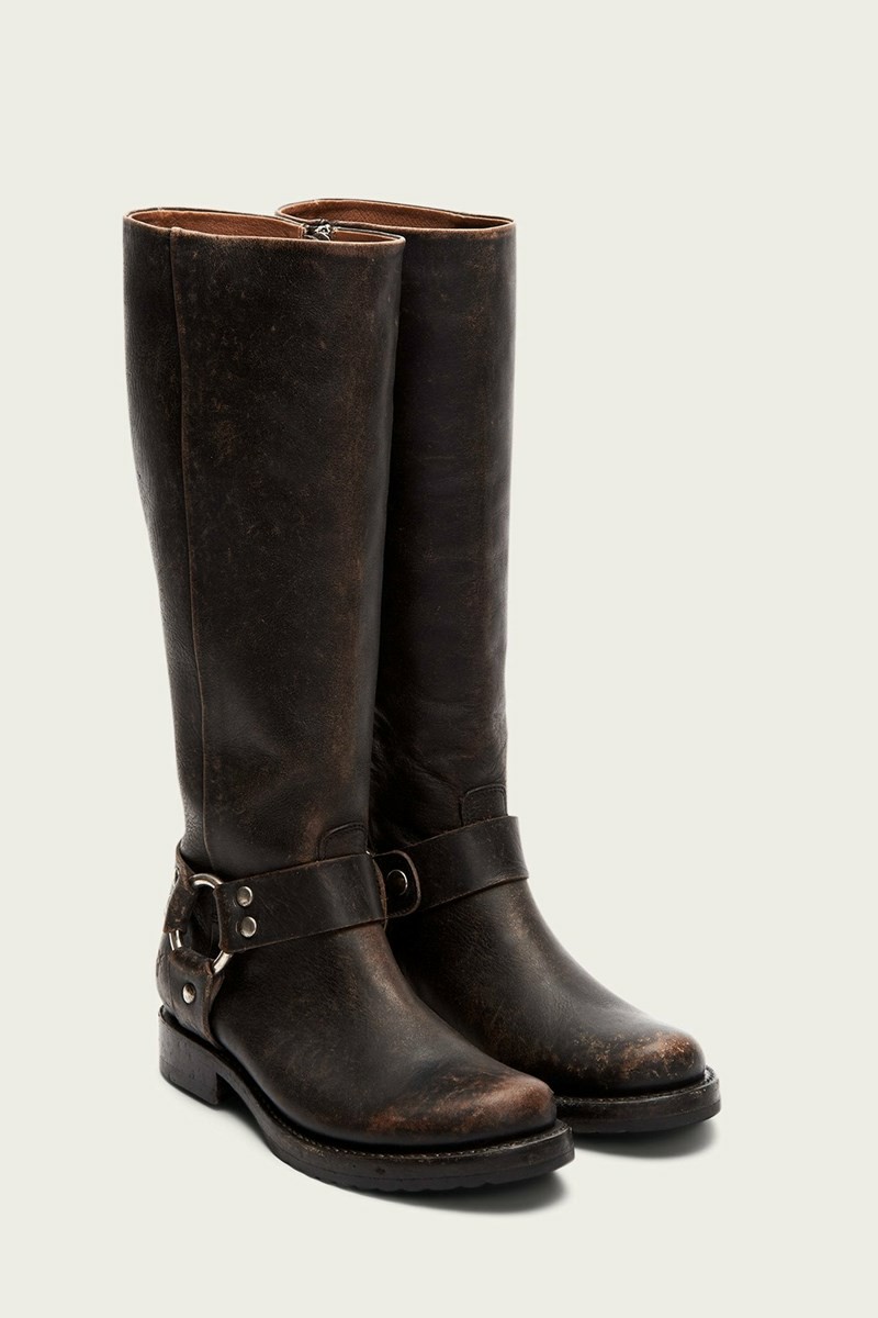 Frye Veronica Harness Tall Women Knee-high Boots Black | QIOU81653