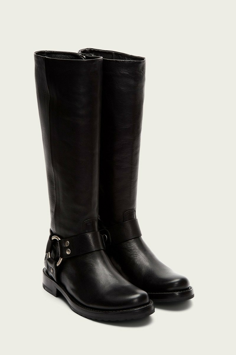 Frye Veronica Harness Tall Women Knee-high Boots Black | JWNQ32906