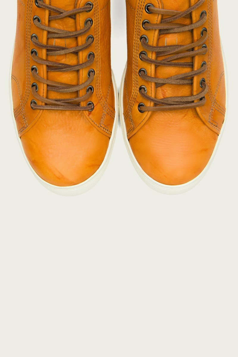 Frye Walker Low Lace Men Sneakers Yellow | AJOX13582