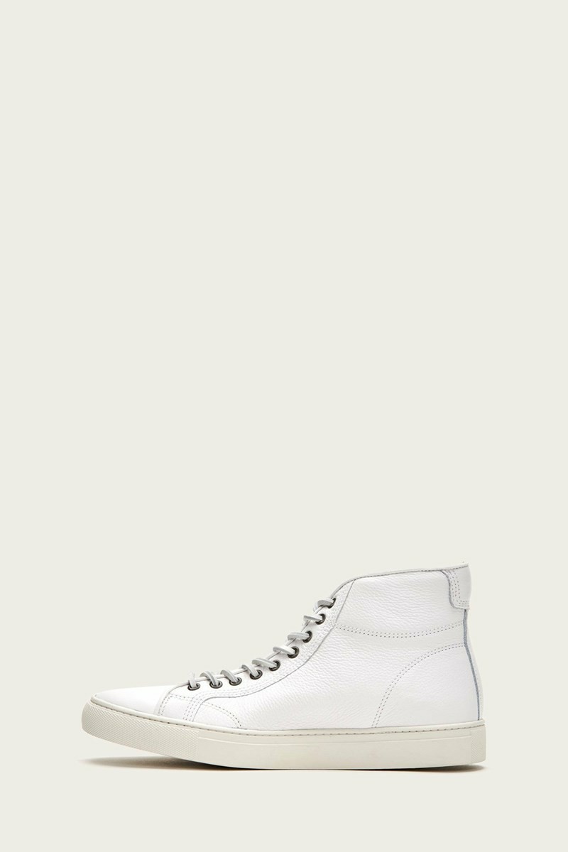 Frye Walker Mid Lace Men Sneakers White | OUEB13627